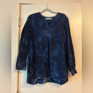 NWOT Pure J. Jill tunic tie dyed every day blue organically grown cotton